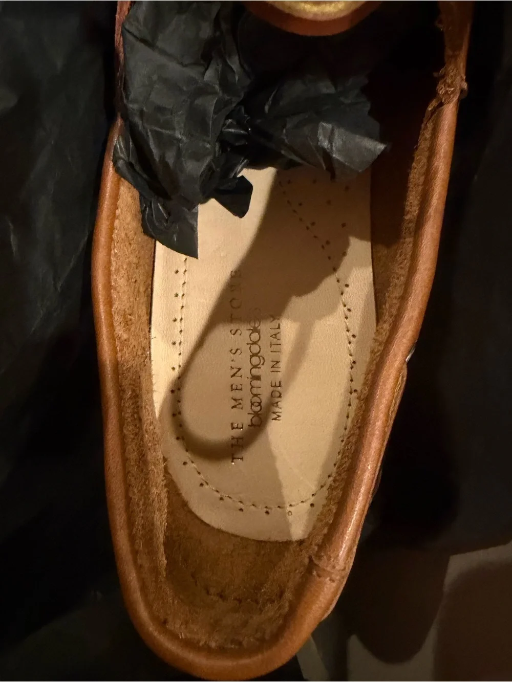 Bloomingdale's Cognac Leather Boat Shoes with Rope Trim
